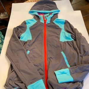 Reversible nylon and soft jersey jacket.